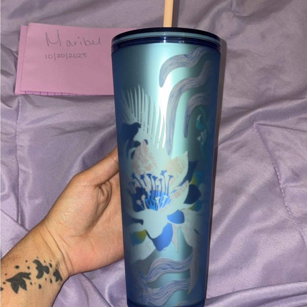 Starbucks Blue Floral Tumbler
